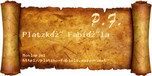 Platzkó Fabióla névjegykártya